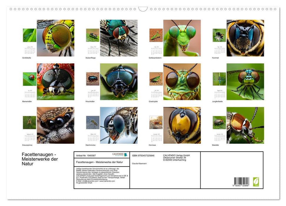 Facettenaugen - Meisterwerke der Natur (CALVENDO Wandkalender 2026)