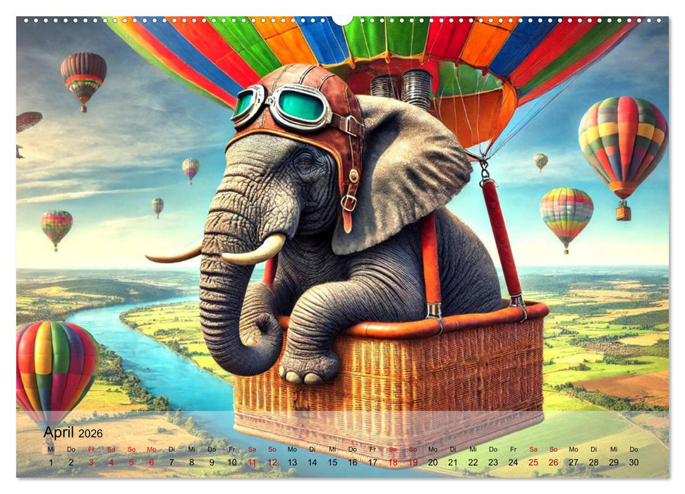 Tierische Illusionen - Humorvolle Tierfantasien (CALVENDO Premium Wandkalender 2026)