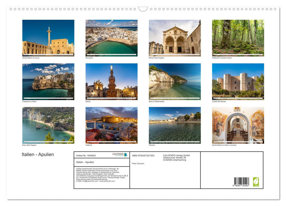 Italien - Apulien (CALVENDO Wandkalender 2026)