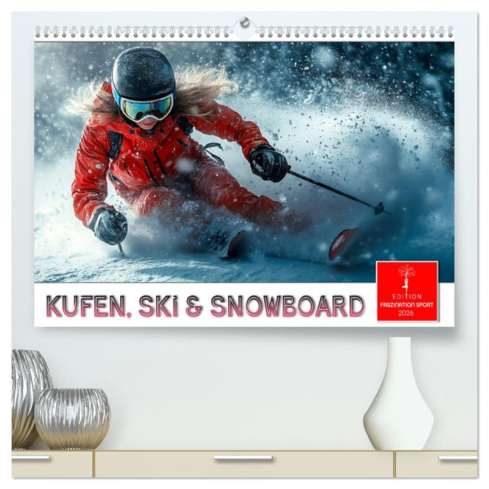 Kufen, Ski & Snowboard (CALVENDO Premium Wandkalender 2026)