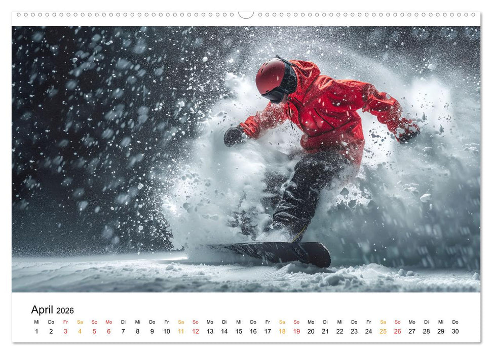 Kufen, Ski & Snowboard (CALVENDO Premium Wandkalender 2026)