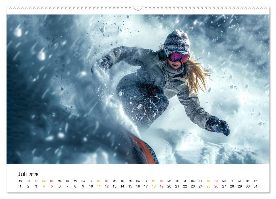Kufen, Ski & Snowboard (CALVENDO Premium Wandkalender 2026)