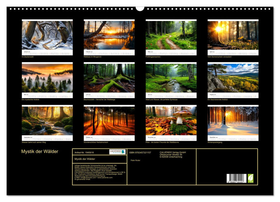 Mystik der Wälder (CALVENDO Wandkalender 2026)