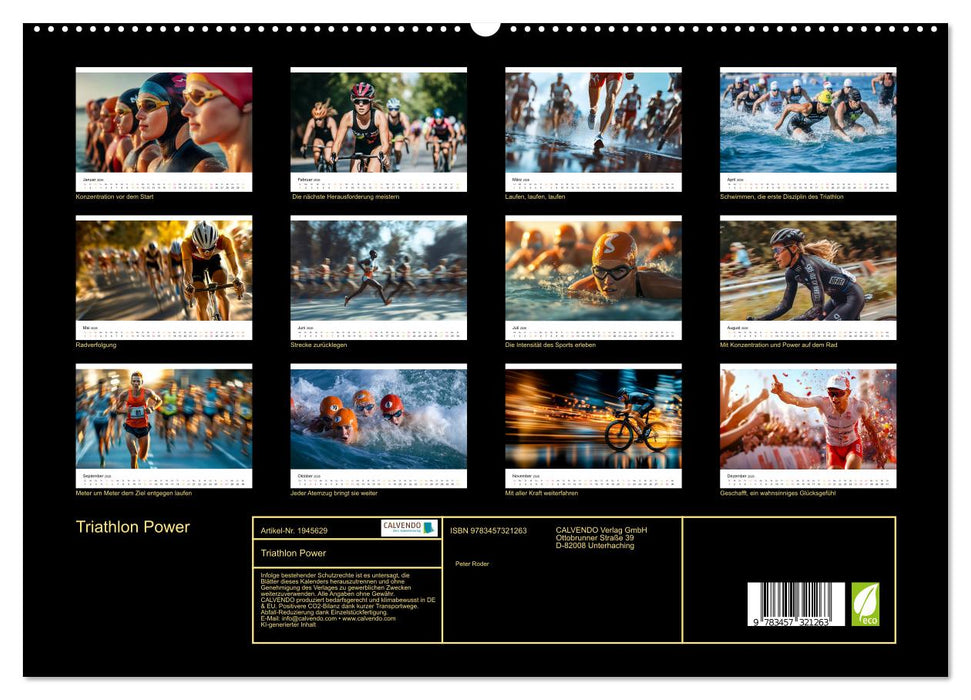 Triathlon Power (CALVENDO Premium Wandkalender 2026)