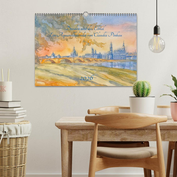Dresden und das Elbtal - Ein Aquarellkalender von Claudia Pinkau (CALVENDO Wandkalender 2026)