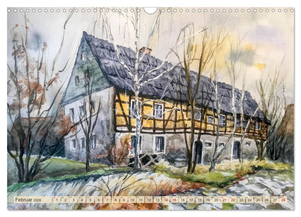 Dresden und das Elbtal - Ein Aquarellkalender von Claudia Pinkau (CALVENDO Wandkalender 2026)