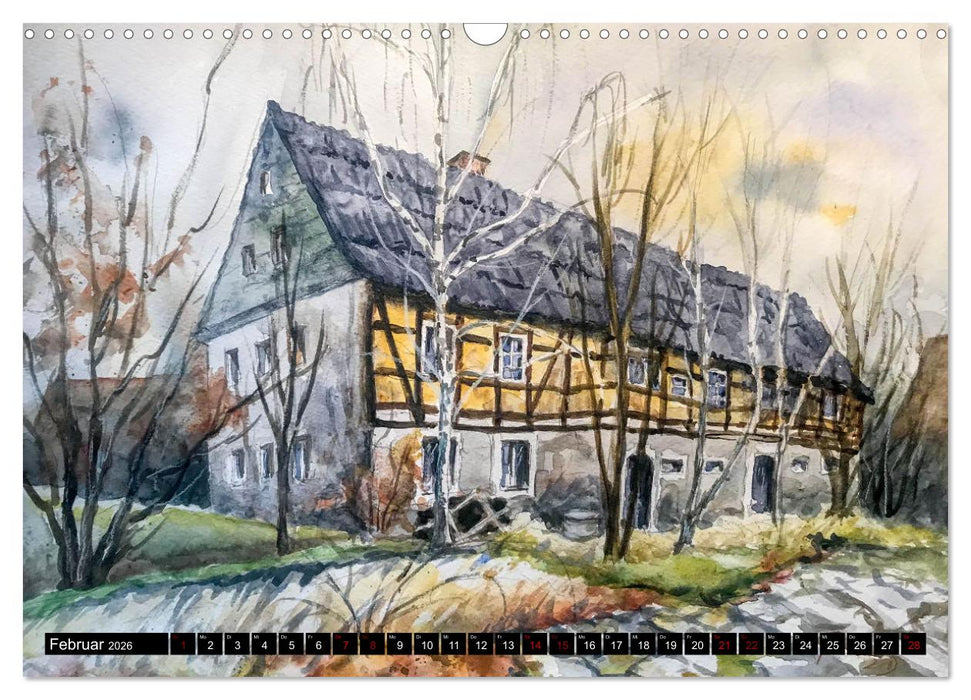 Dresden und das Elbtal - Ein Aquarellkalender von Claudia Pinkau (CALVENDO Wandkalender 2026)