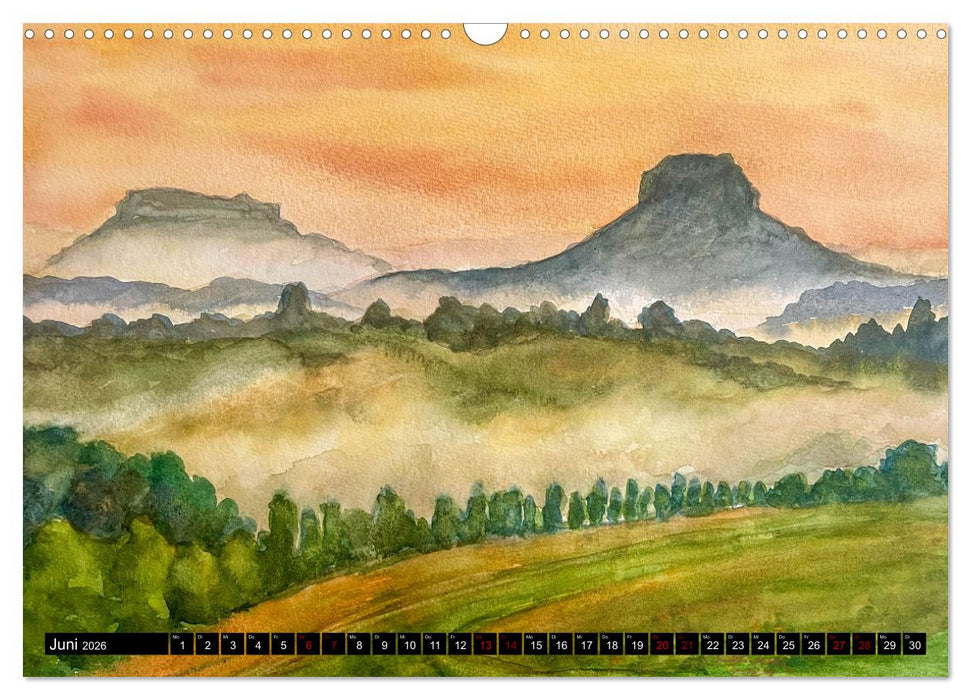 Dresden und das Elbtal - Ein Aquarellkalender von Claudia Pinkau (CALVENDO Wandkalender 2026)