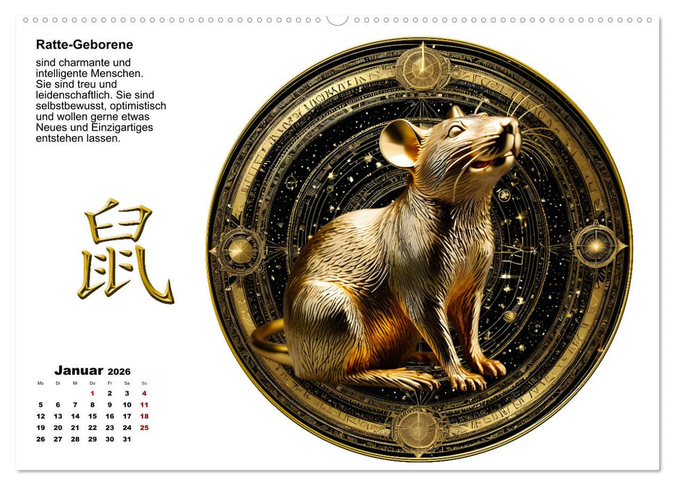 Chinesische Sternzeichen (CALVENDO Wandkalender 2026)