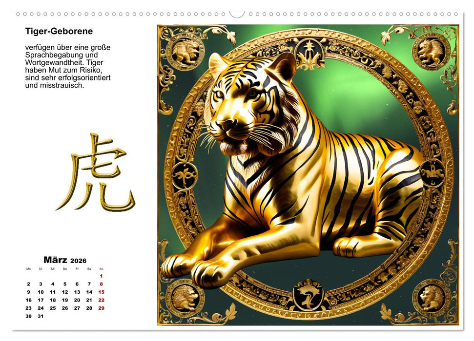 Chinesische Sternzeichen (CALVENDO Wandkalender 2026)