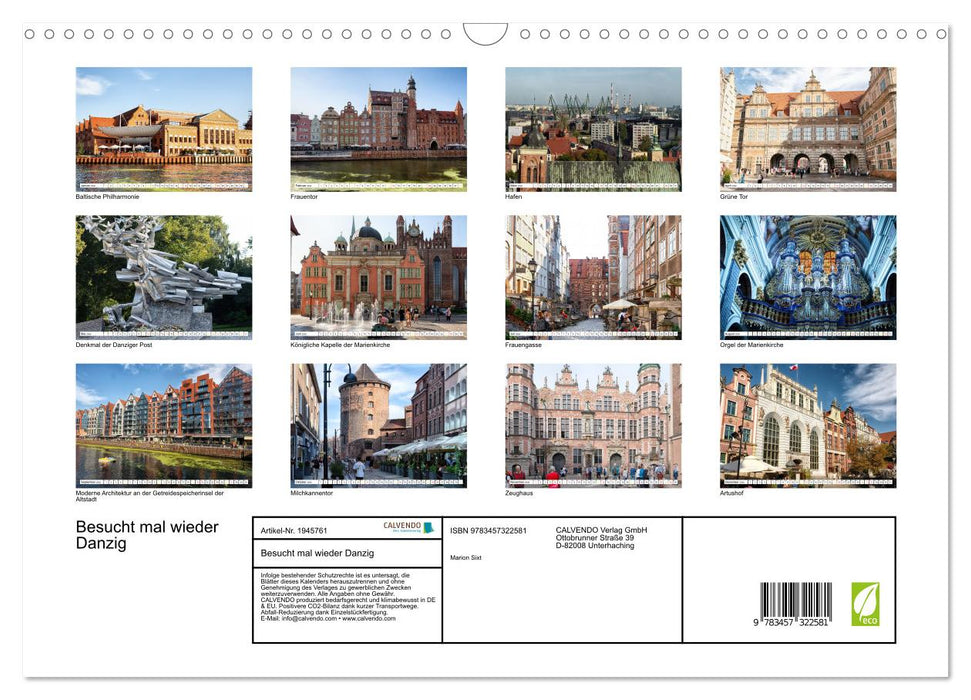 Besucht mal wieder Danzig (CALVENDO Wandkalender 2026)
