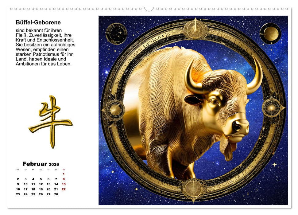 Chinesische Sternzeichen (CALVENDO Premium Wandkalender 2026)