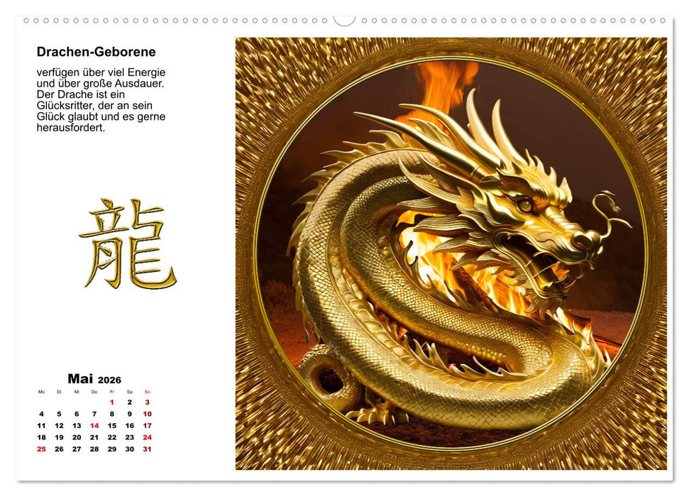 Chinesische Sternzeichen (CALVENDO Premium Wandkalender 2026)