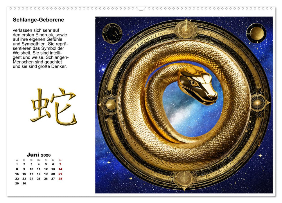 Chinesische Sternzeichen (CALVENDO Premium Wandkalender 2026)