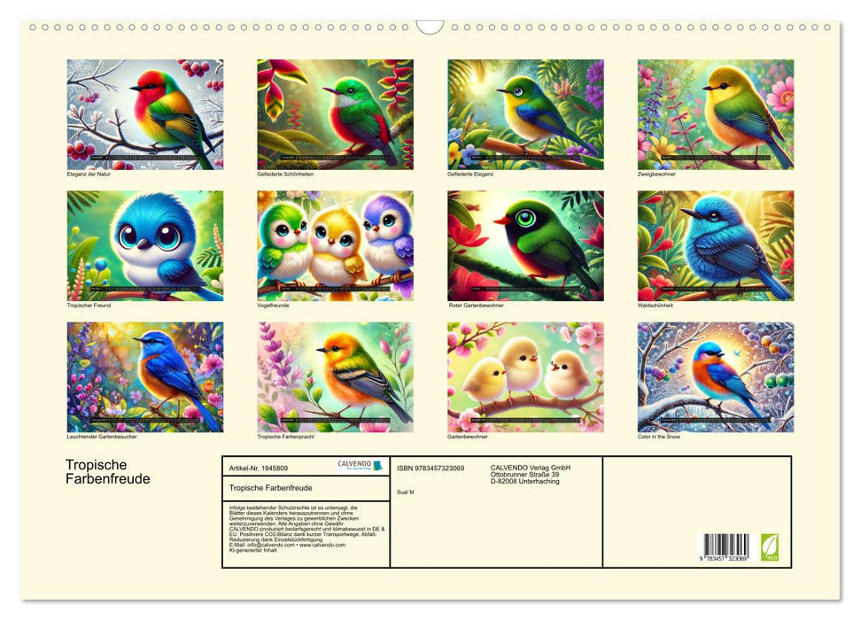 Tropische Farbenfreude (CALVENDO Wandkalender 2026)