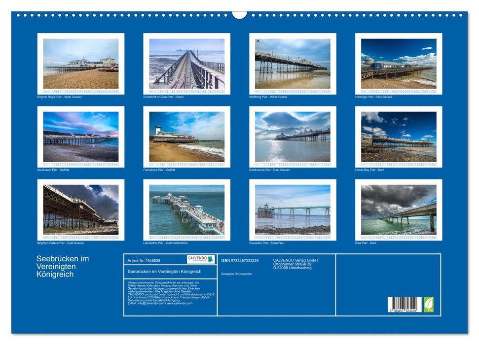 Seebrücken im Vereinigten Königreich (CALVENDO Wandkalender 2026)