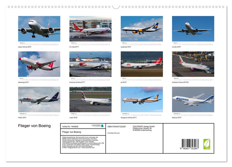 Flieger von Boeing (CALVENDO Premium Wandkalender 2026)