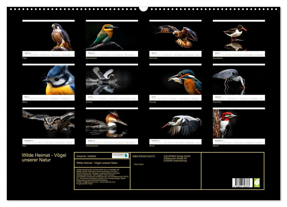 Wilde Heimat - Vögel unserer Natur (CALVENDO Wandkalender 2026)