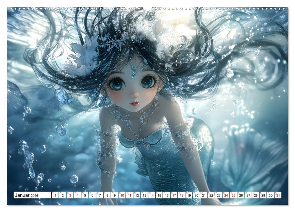 Mystische Meerjungfrauen: Ein Jahr in verzauberten Ozeanen (CALVENDO Wandkalender 2026)