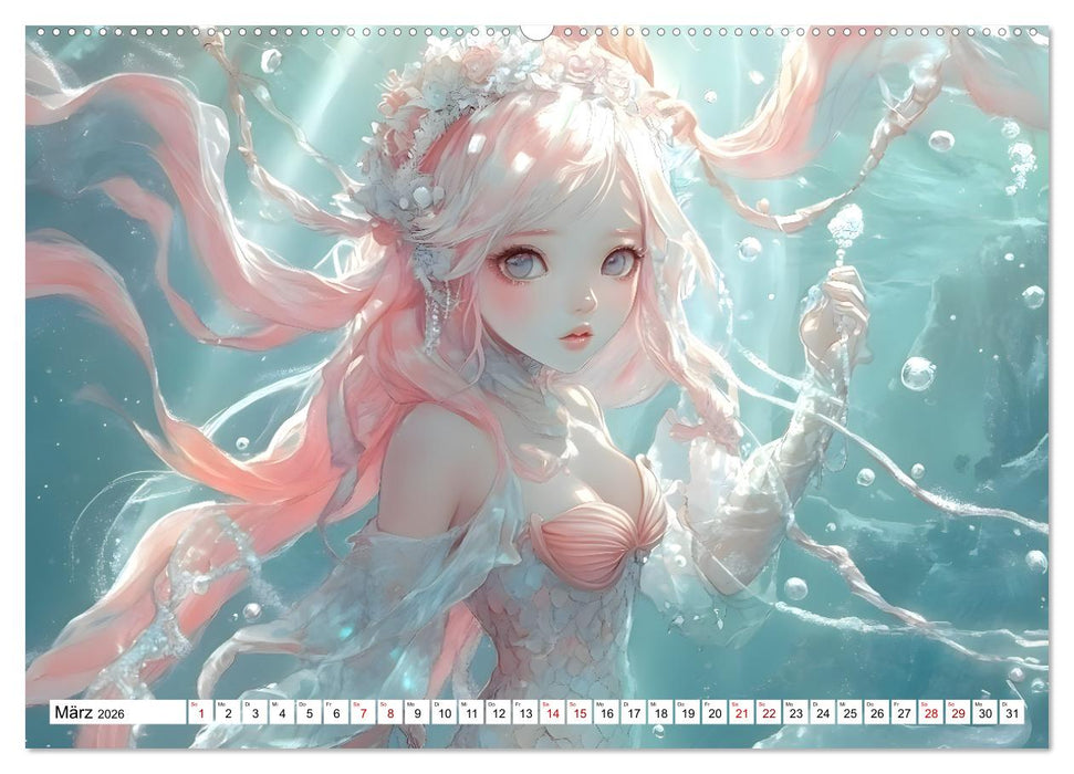 Mystische Meerjungfrauen: Ein Jahr in verzauberten Ozeanen (CALVENDO Wandkalender 2026)