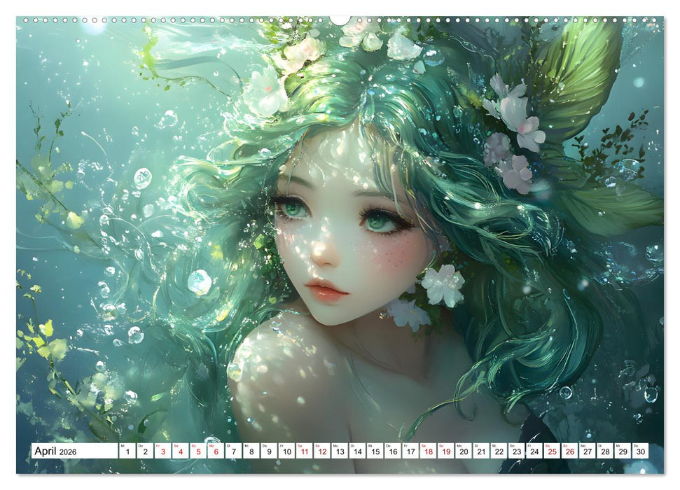 Mystische Meerjungfrauen: Ein Jahr in verzauberten Ozeanen (CALVENDO Wandkalender 2026)
