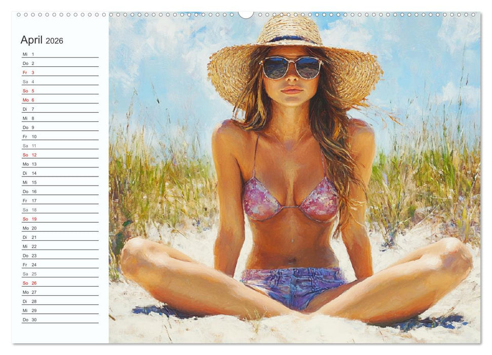 Frauen im Sommer. Lebensfreude, Sonne und Strand (CALVENDO Premium Wandkalender 2026)