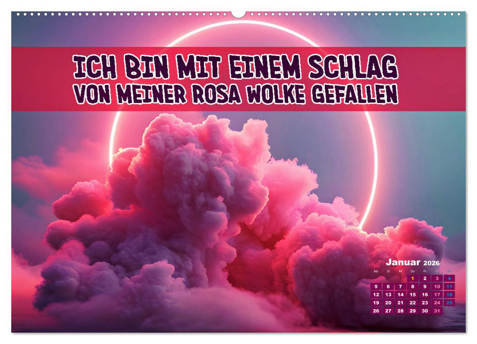 Lieblingsfarbe Rosa - mit coolen Sprüchen (CALVENDO Wandkalender 2026)