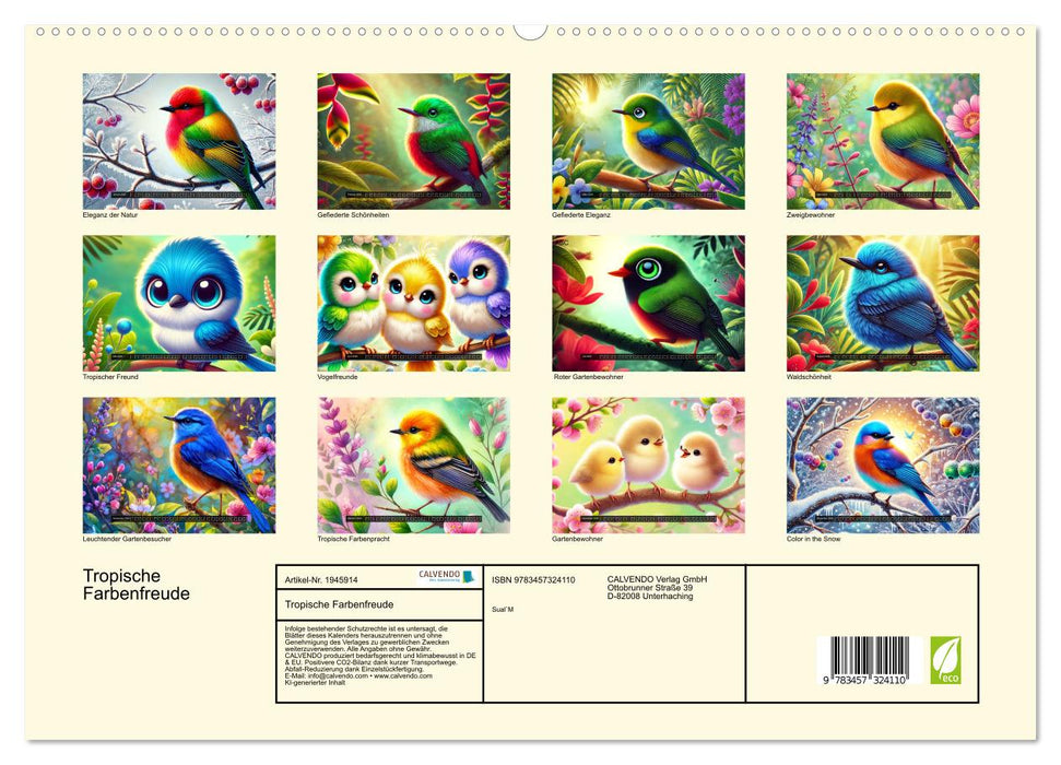 Tropische Farbenfreude (CALVENDO Premium Wandkalender 2026)