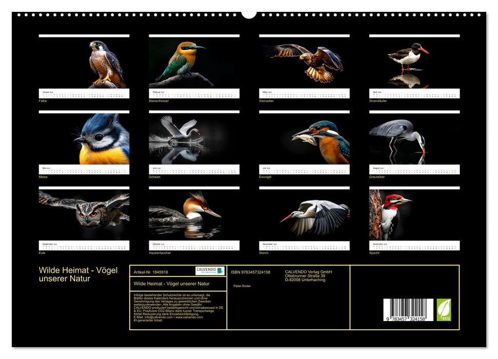 Wilde Heimat - Vögel unserer Natur (CALVENDO Premium Wandkalender 2026)