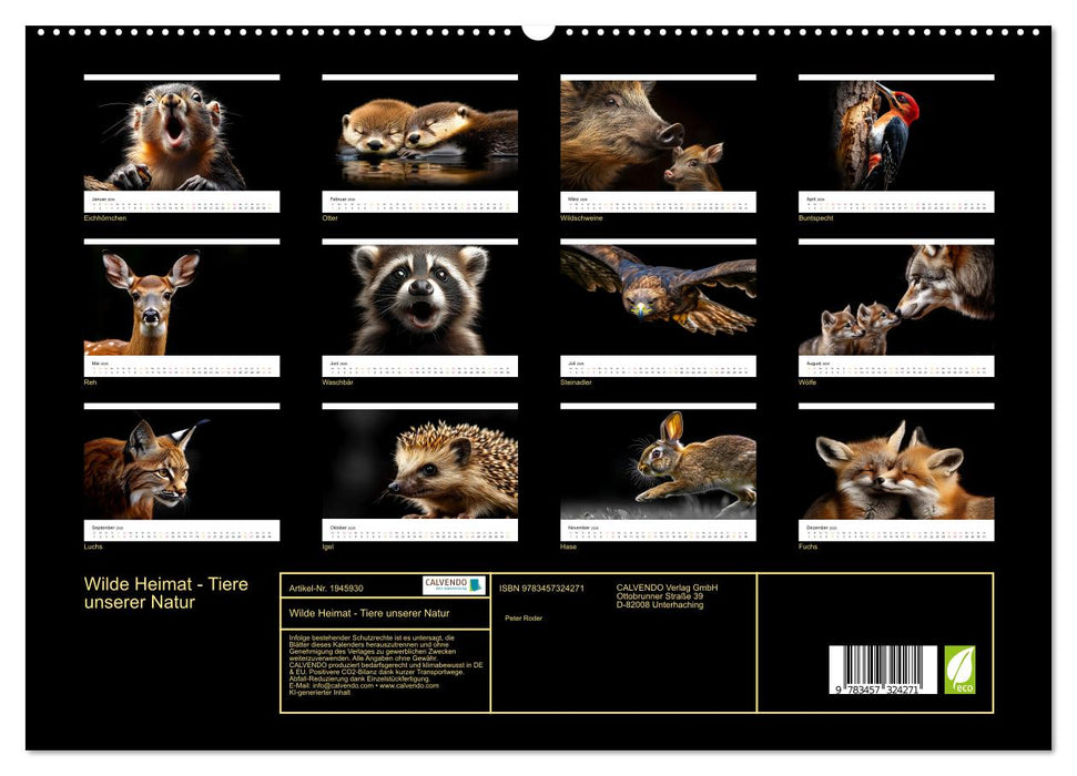Wilde Heimat - Tiere unserer Natur (CALVENDO Premium Wandkalender 2026)