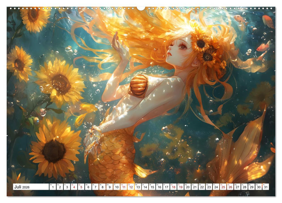 Mystische Meerjungfrauen: Ein Jahr in verzauberten Ozeanen (CALVENDO Premium Wandkalender 2026)