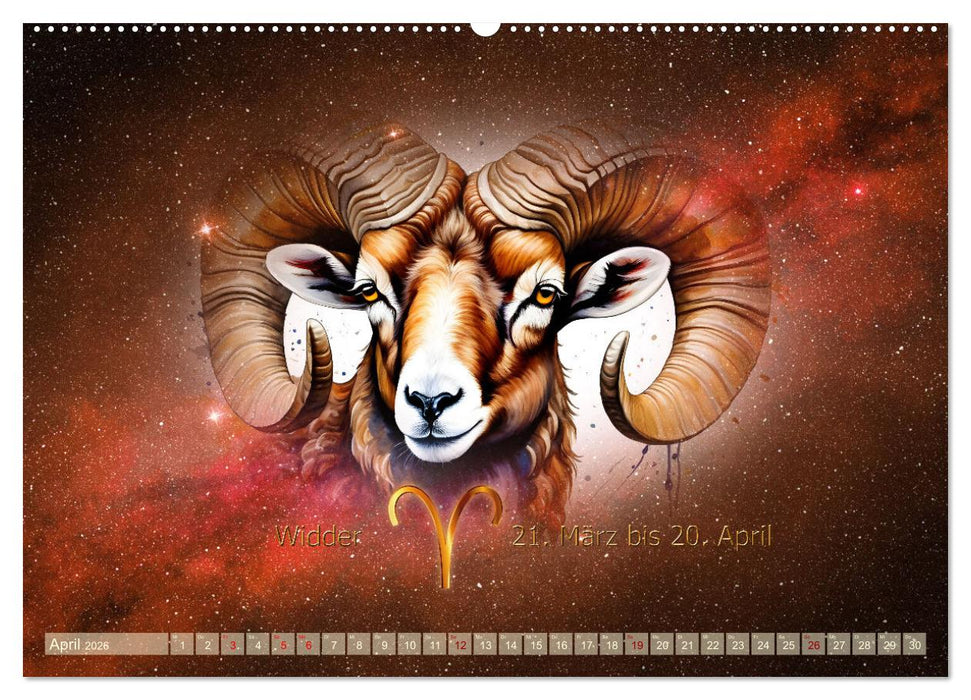 Galaktische Sternkreiszeichen (CALVENDO Wandkalender 2026)