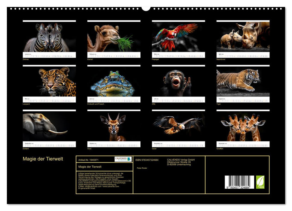 Magie der Tierwelt (CALVENDO Premium Wandkalender 2026)