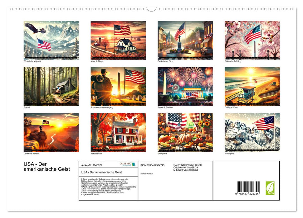 USA - Der amerikanische Geist (CALVENDO Premium Wandkalender 2026)