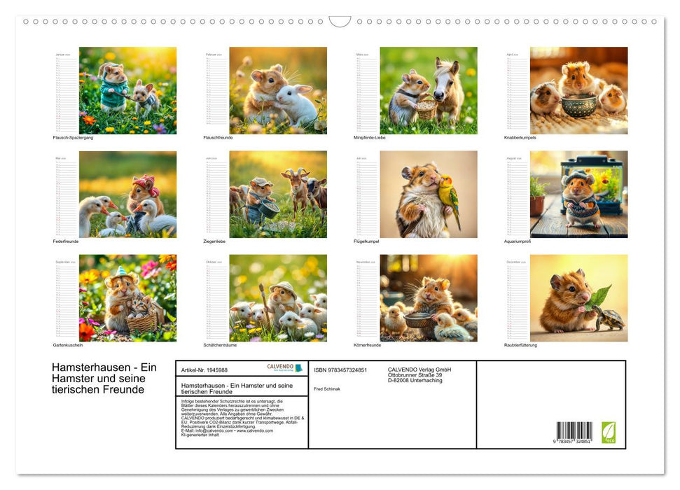 Hamsterhausen - Ein Hamster und seine tierischen Freunde (CALVENDO Wandkalender 2026)