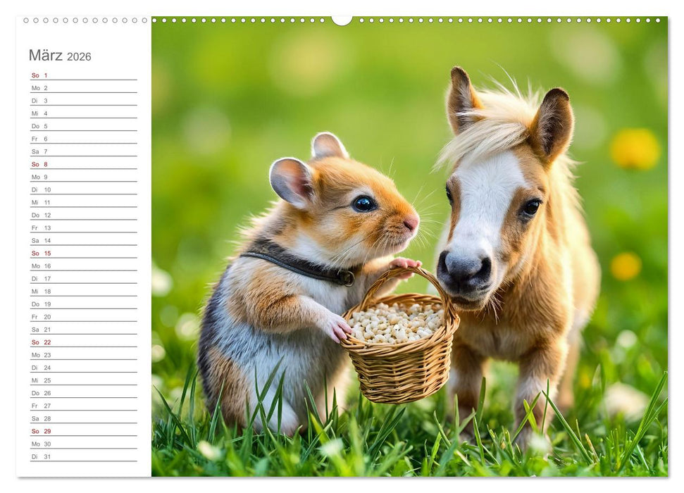 Hamsterhausen - Ein Hamster und seine tierischen Freunde (CALVENDO Wandkalender 2026)