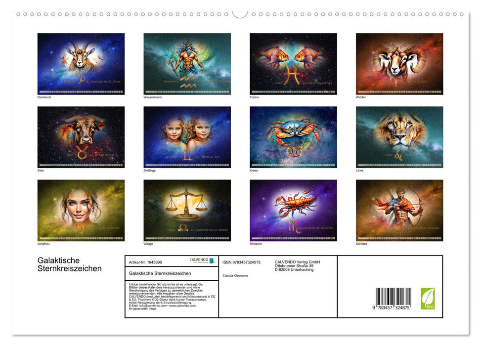 Galaktische Sternkreiszeichen (CALVENDO Premium Wandkalender 2026)