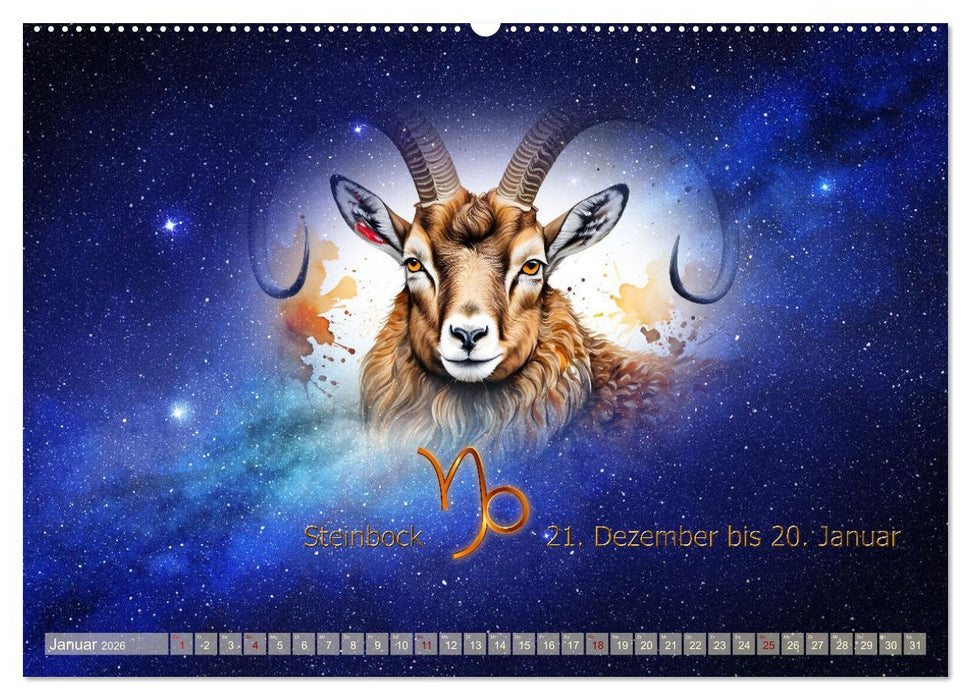 Galaktische Sternkreiszeichen (CALVENDO Premium Wandkalender 2026)