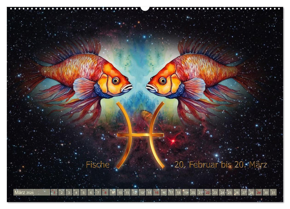 Galaktische Sternkreiszeichen (CALVENDO Premium Wandkalender 2026)