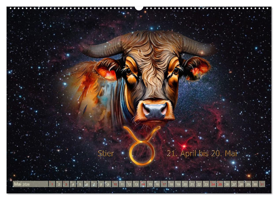 Galaktische Sternkreiszeichen (CALVENDO Premium Wandkalender 2026)
