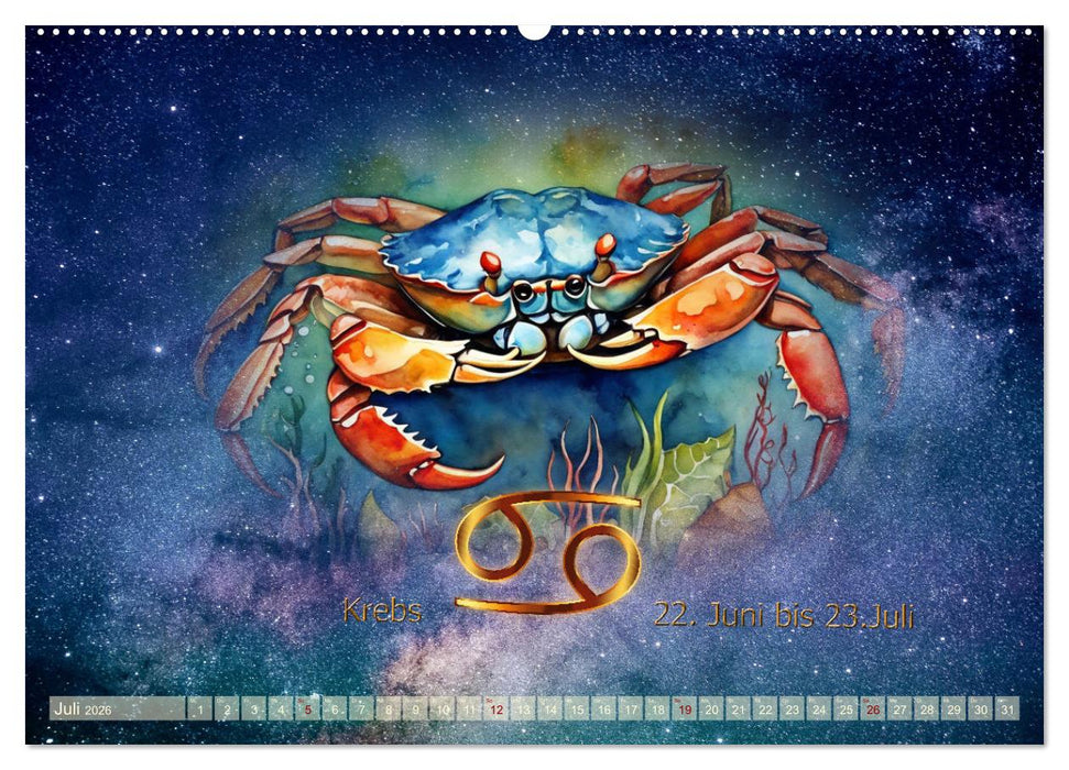 Galaktische Sternkreiszeichen (CALVENDO Premium Wandkalender 2026)