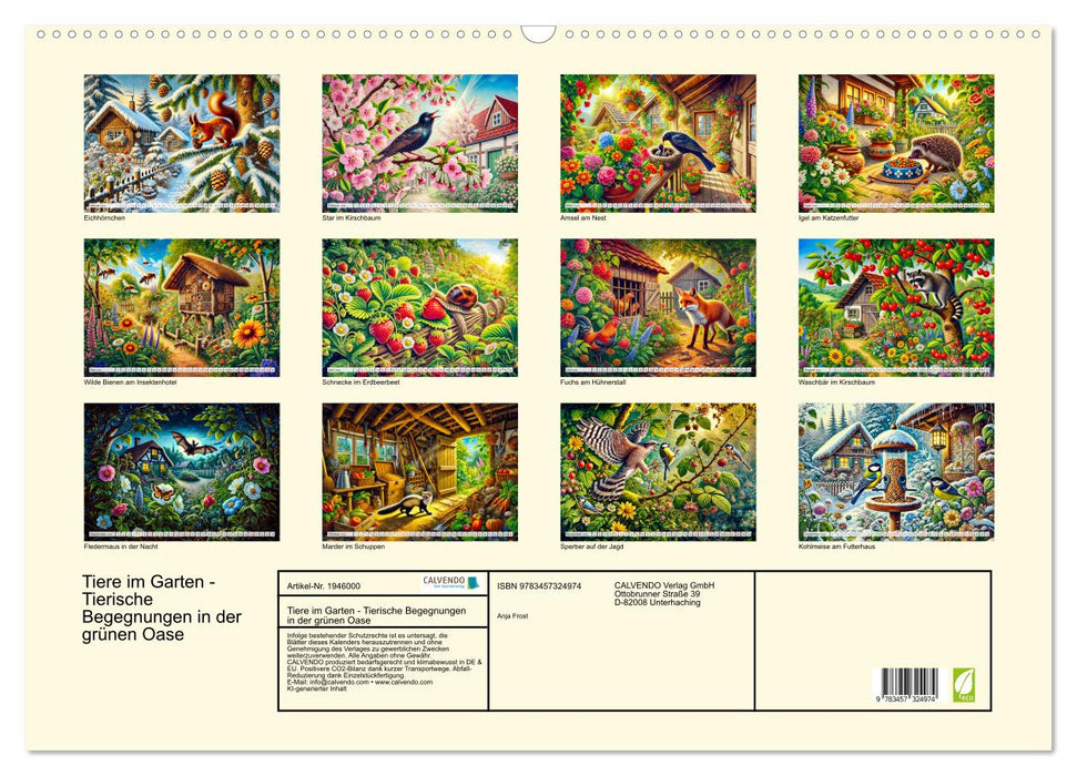 Tiere im Garten - Tierische Begegnungen in der grünen Oase (CALVENDO Wandkalender 2026)