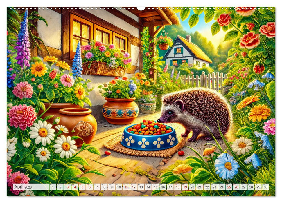 Tiere im Garten - Tierische Begegnungen in der grünen Oase (CALVENDO Wandkalender 2026)