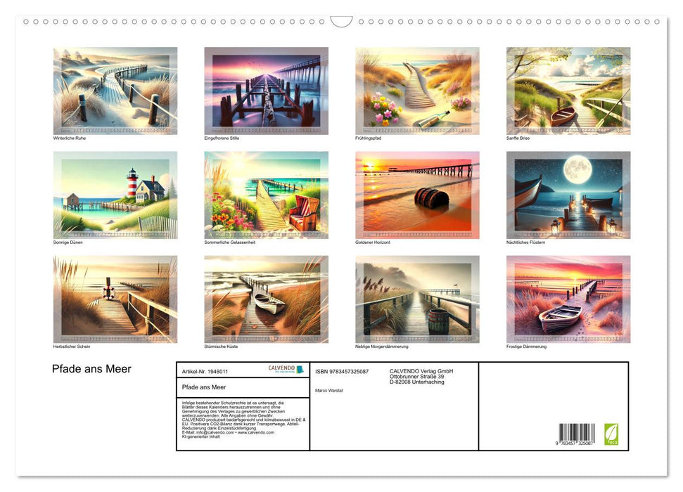 Pfade ans Meer (CALVENDO Wandkalender 2026)