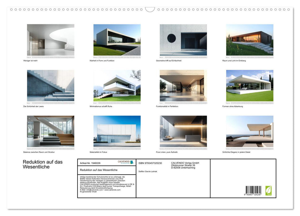Reduktion auf das Wesentliche (CALVENDO Wandkalender 2026)