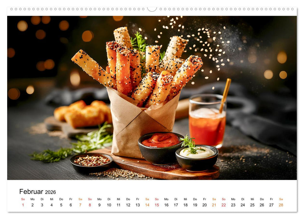 Fastfood - schnell, sündig, lecker (CALVENDO Premium Wandkalender 2026)