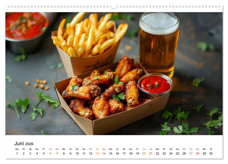 Fastfood - schnell, sündig, lecker (CALVENDO Premium Wandkalender 2026)