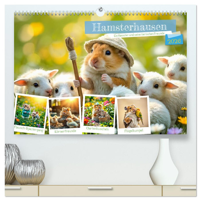 Hamsterhausen - Ein Hamster und seine tierischen Freunde (CALVENDO Premium Wandkalender 2026)