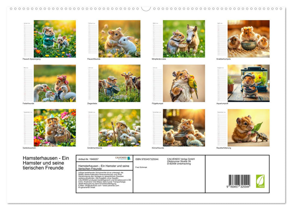 Hamsterhausen - Ein Hamster und seine tierischen Freunde (CALVENDO Premium Wandkalender 2026)