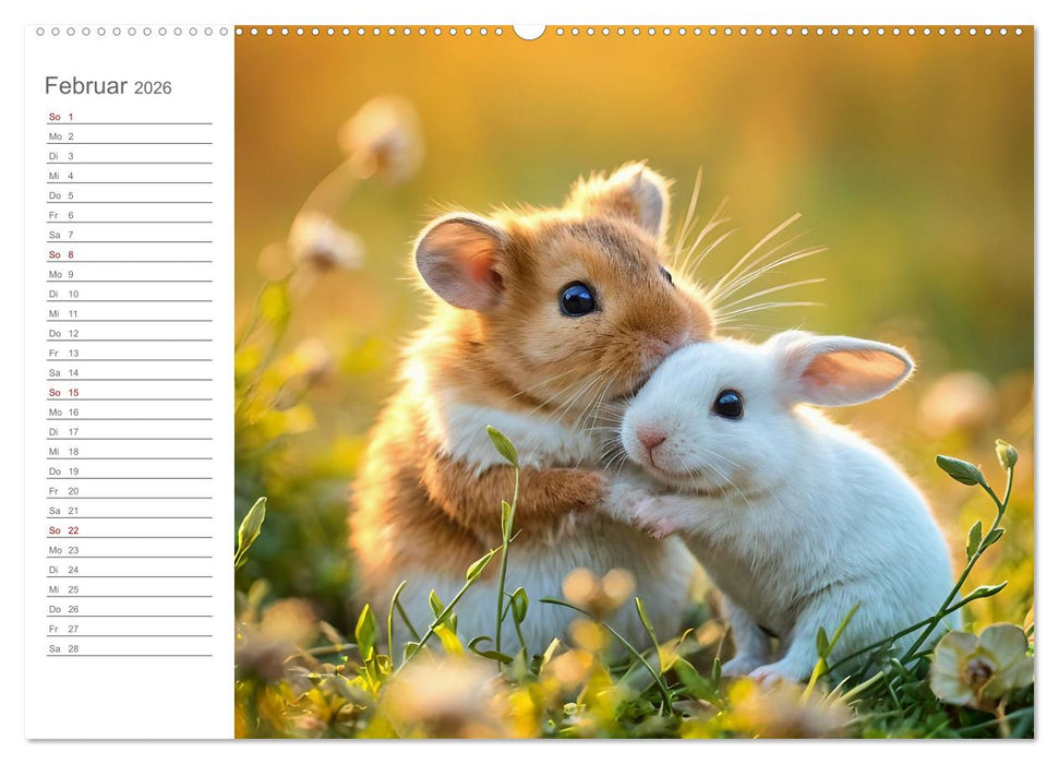 Hamsterhausen - Ein Hamster und seine tierischen Freunde (CALVENDO Premium Wandkalender 2026)
